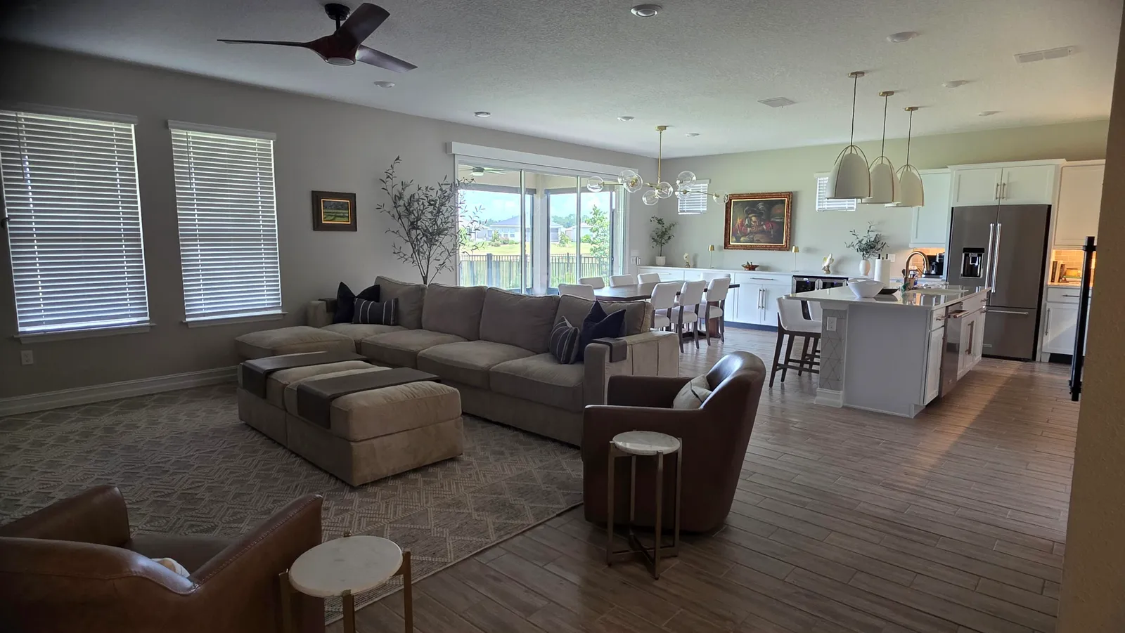 Kitchen and great room after house cleaning in Ocala