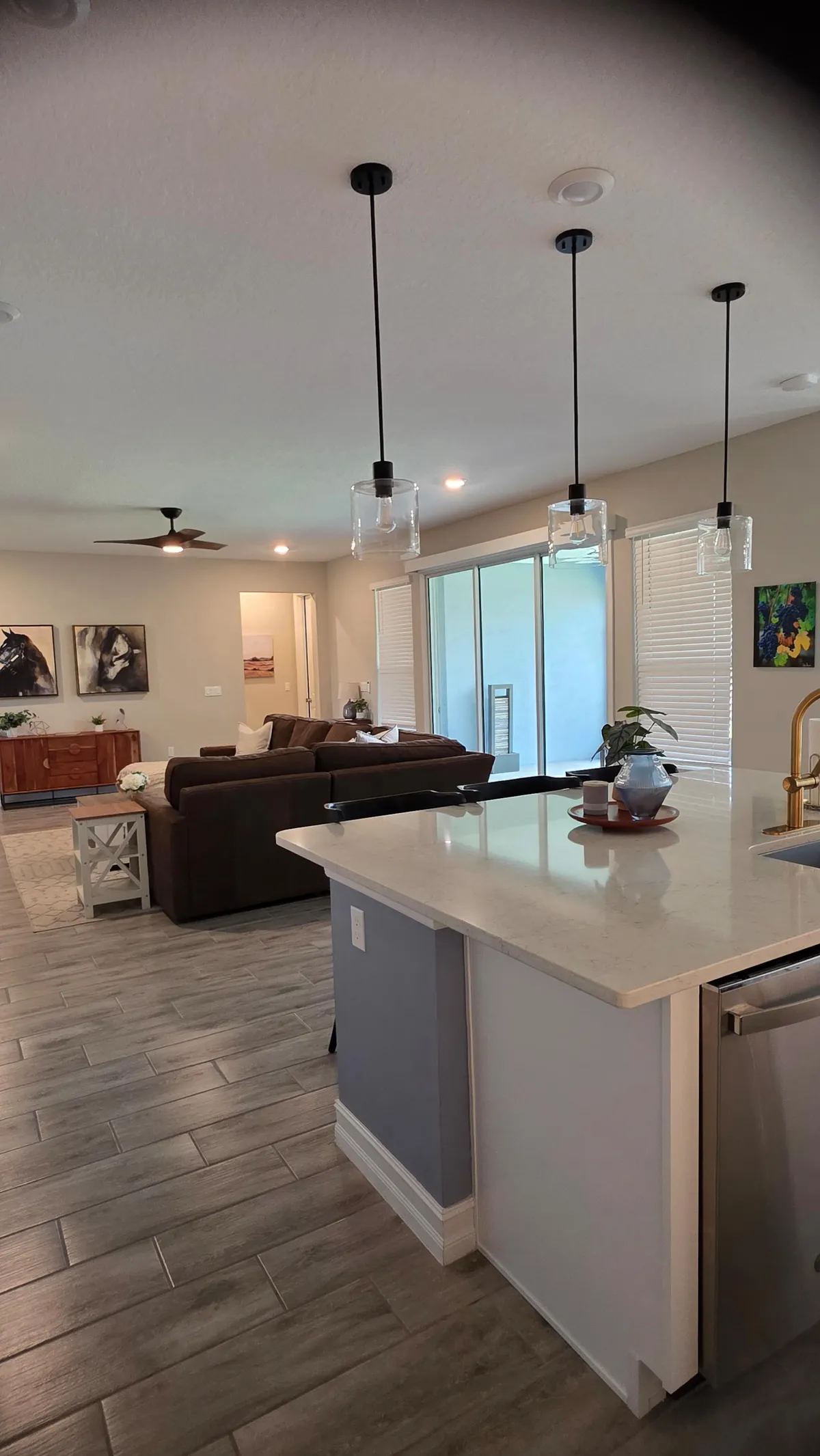 Kitchen and living room after house cleaning in Ocala