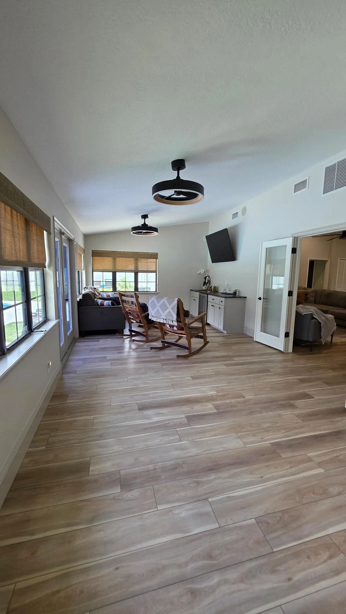 Bright sunroom after house cleaning in Ocala home